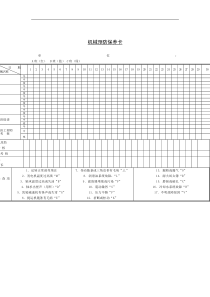 机械预防保养卡