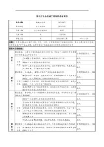 某化纤企业机械工程师职务说明书