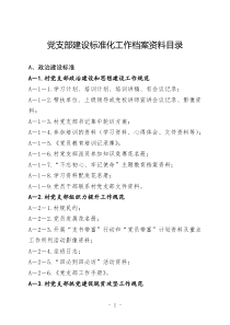 2018年党支部建设标准化档案目录资料清单