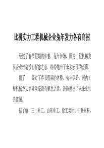 比拼实力工程机械企业兔年发力各有高招