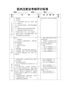 肌肉注射法考核评分标准