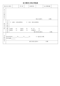 实习期员工转正审批表