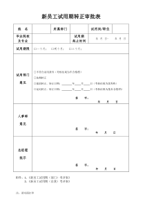 新员工转正审批表