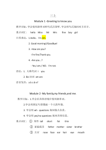 沪教牛津版英语三年级知识点归纳