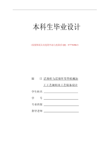 活塞杆与活塞零件机械加工工艺规程及工艺装备设计