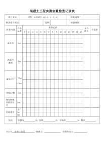 混凝土实测实量记录表