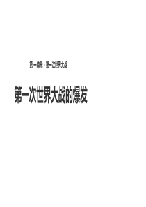 人教版高中历史选修3课件：1.1《第一次世界大战的爆发》