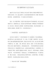 骨干教师培训个人学习总结