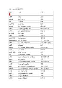 航空缩略语一览表
