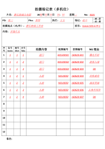 场记表填写(样本)