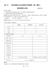 2019鲁科版版高一化学必修一第一章第二节钠重要的化合物钠的重要化合物(导学案-无答案)语文