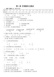 青岛版数学七年级上册第二章有理数单元测试