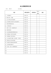 业主档案资料及装修申请表