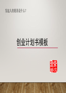 12页PPT创业计划书范本