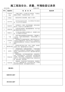 检查模版-《施工现场月度安全、质量、环境检查记录表》