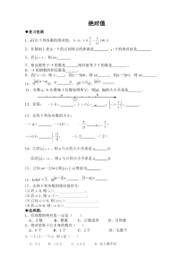 绝对值基本练习题