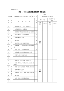 《单位(子单位)工程质量控制资料核查记录》