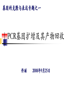 PCR基因扩增及扩增产物的回收