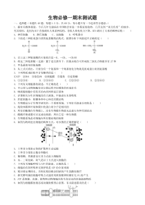 《人教版高中生物必修一期末测试题》