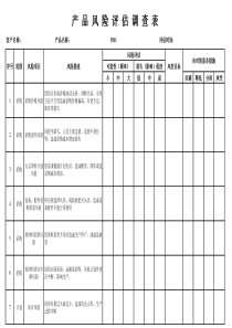 产品风险评估表