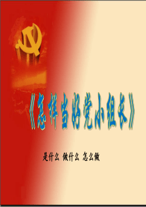 党小组长培训