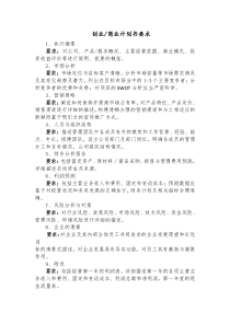 创业计划书评审标准