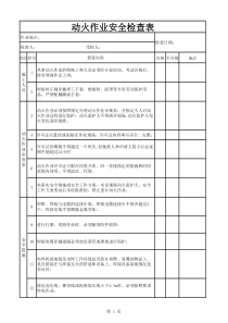 动火作业检查表