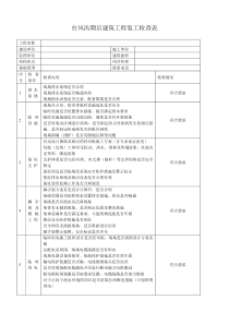 台风汛期后建筑工程复工检查表