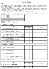 员工满意度调查问卷(模版)