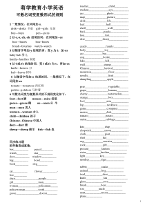 小学英语名词单数变复数规则及练习