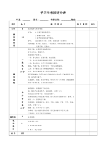 手卫生操作考核评分标准表