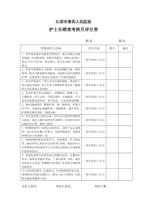 护士长绩效考核评分表