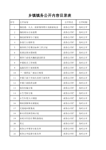 政务公开内容目录表