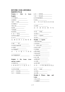 新外研版八年级上册英语重点短语与句子汇总