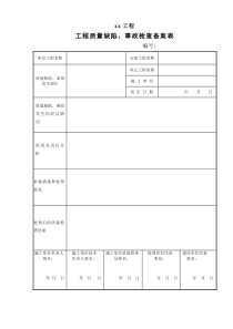 水利工程-工程质量缺陷备案表