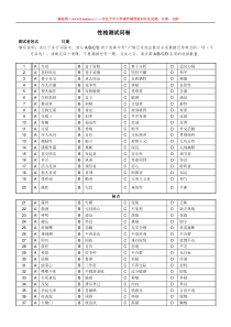 辅导培训学校学生心理性格测试