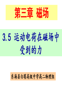 选修3-1-3.5运动电荷在磁场中受到的力