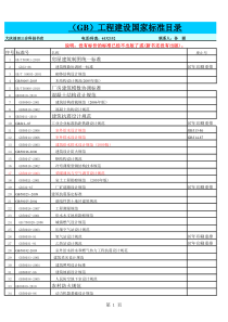 (GB)工程建设国家标准目录