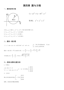 高中数学必修2《圆与方程》知识点讲义