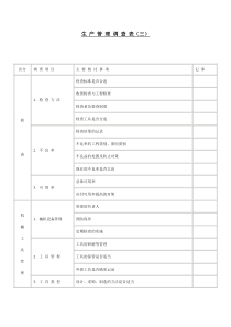 【企业管理】生产管理调查表（三）