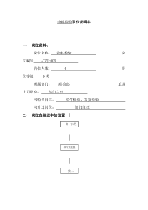 物料检验职位说明书