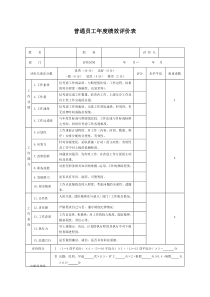 生产制造型企业员工年度绩效评价表