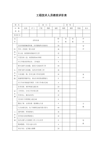 生产制造型企业工程技术员绩效评价表