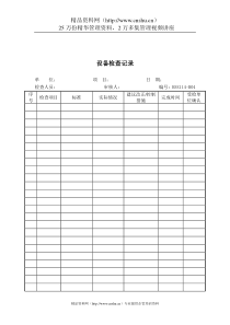 生产记录表格-设备检查记录