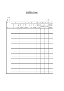 生产过程检验标准表(一)