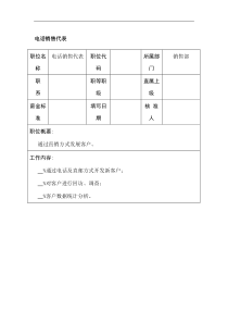 职位说明书-电话销售代表