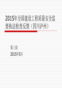 XXXX年全国建设工程质量安全监督执法检查反馈(四川泸州)