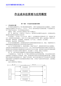 北京贝瑞管理咨询作业成本法原理与应用模型