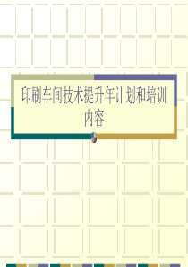 印刷车间技术提升年计划和培训