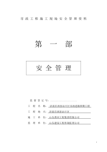 市政工程施工现场安全管理资料全套样本参考